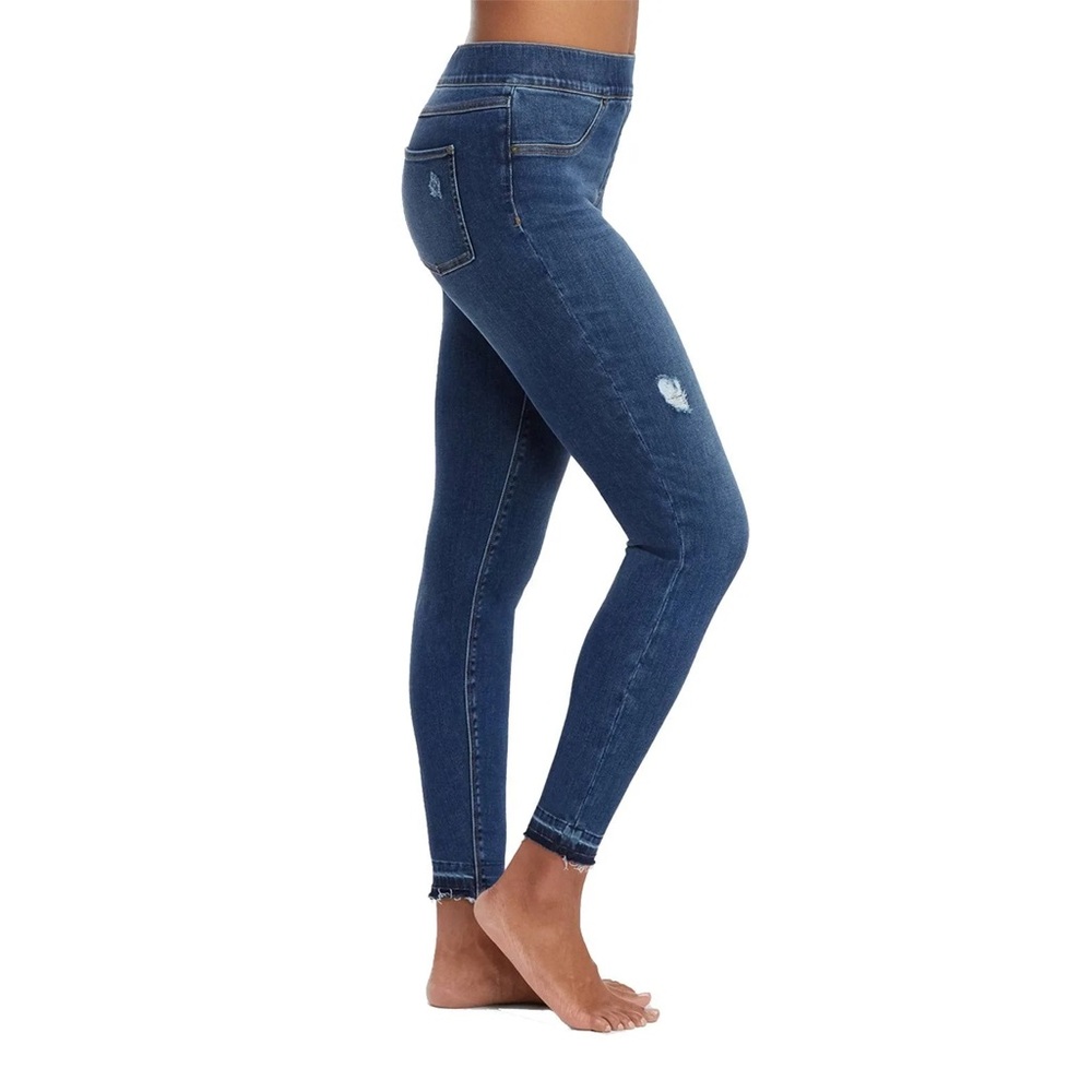 SPANX Distressed Denim Leggings Medium Wash NWT Size XS